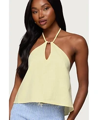Edikted Women's Oliviana Linen Look Halter Top