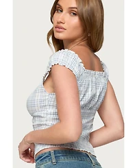Edikted Women's Dolsy Plaid Button Up Top