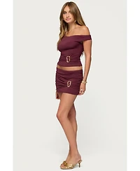 Edikted Women's Kenia Abstract Ring Mini Skirt