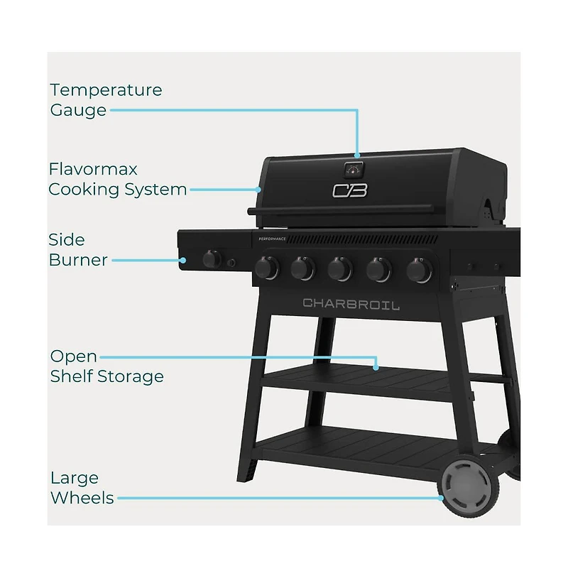Performance Series FlavorMax 5-Burner Gas Grill - Black