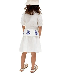 Raffya Kids Little Girls Ally Peplum Embroidered Blouse