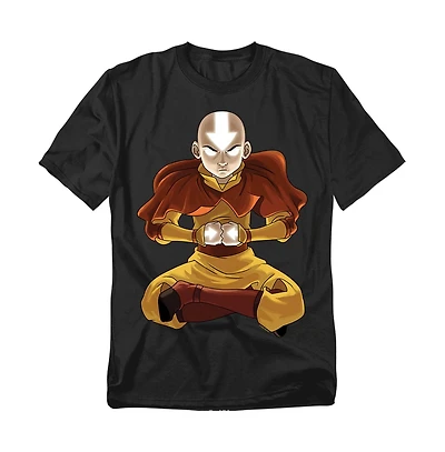 Logovision Men's Avatar The Last Airbender Aang Meditation T-Shirt