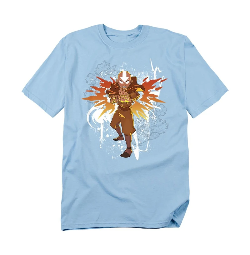 Logovision Men's Avatar The Last Airbender Flower And Fish Aang T-Shirt
