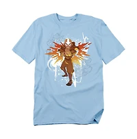 Logovision Men's Avatar The Last Airbender Flower And Fish Aang T-Shirt