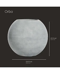 Cosapots Orbo Globe Sphere Planter – Sand Stone Finish Fiberglass Indoor/Outdoor and Weather-Resistant Round (23.6" D x 2