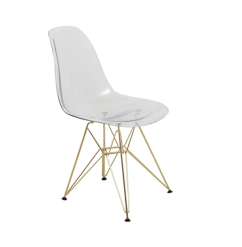 LeisureMod 5-Piece Dining Set with 35" Round Dining Table in White Iron