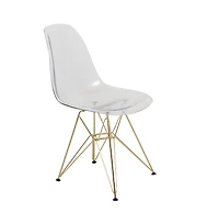 LeisureMod 5-Piece Dining Set with 35" Round Dining Table in White Iron