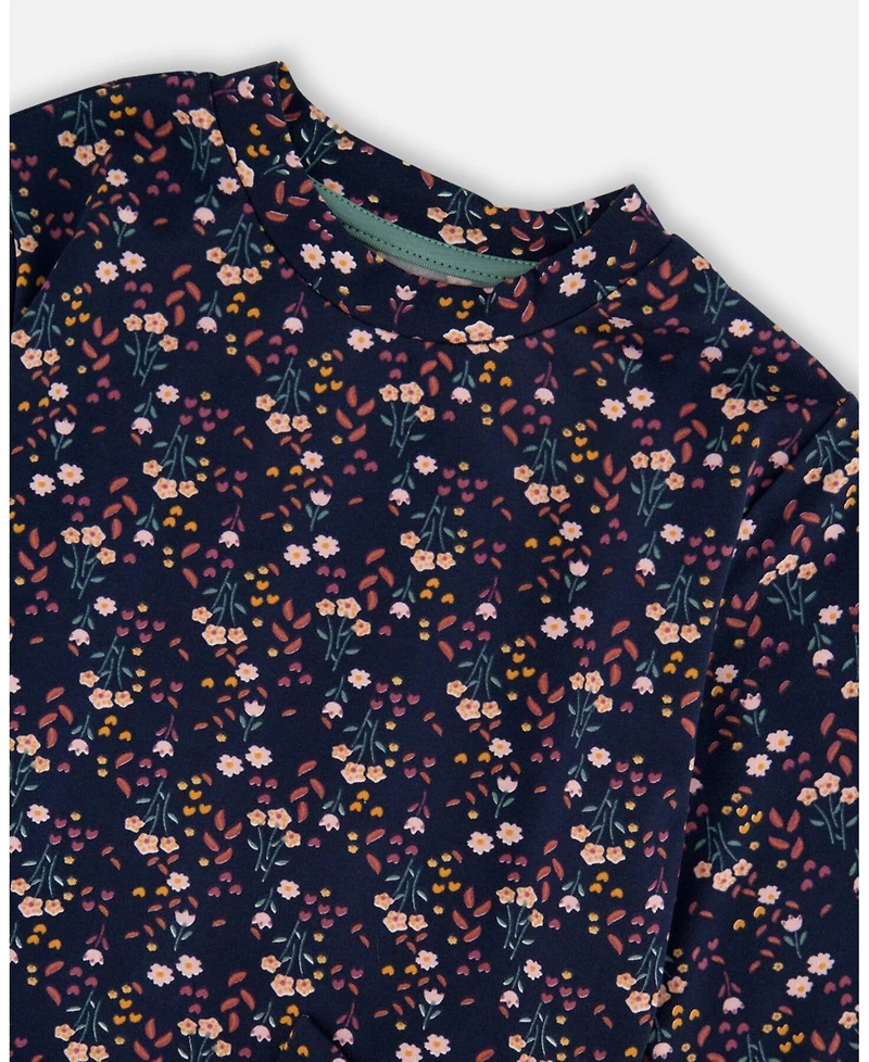 Deux par Baby Girl Tunic and Leggings Set Navy Floral