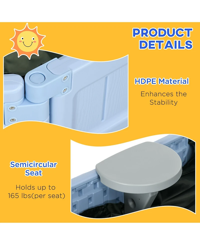 Outsunny Kids Outdoor box with Seat Board, Cover, Light
