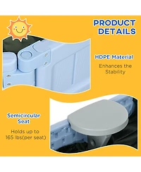 Outsunny Kids Outdoor box with Seat Board, Cover, Light