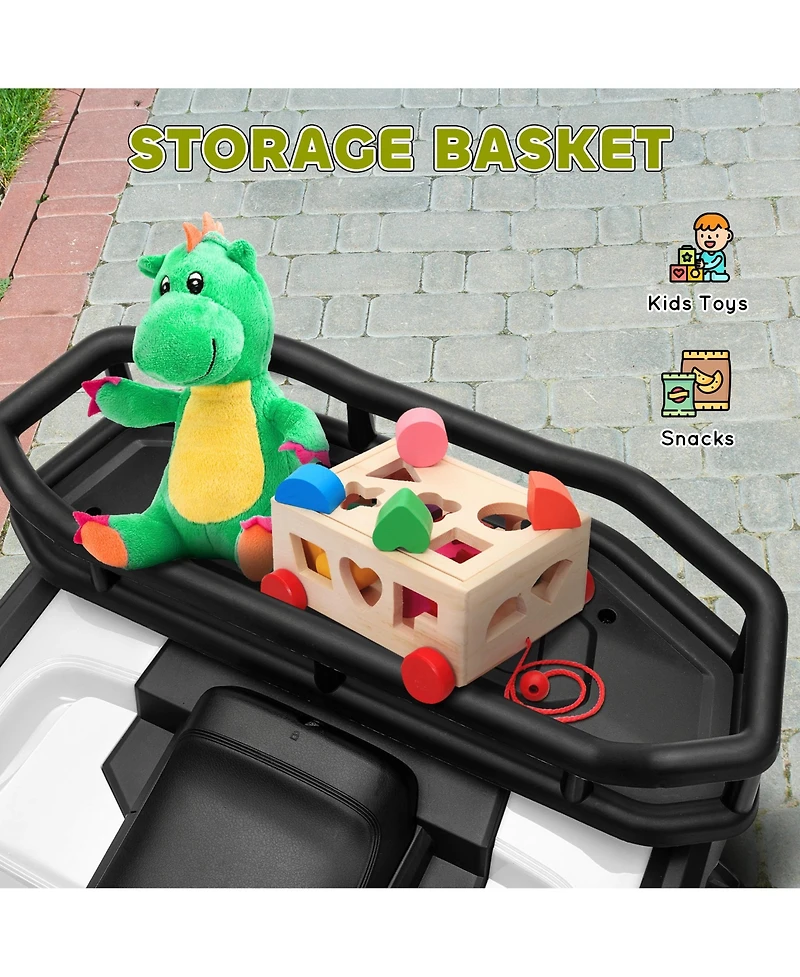 Qaba 12V Kids Atv, 4 Wheeler with Spring Suspension, Storage,