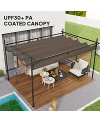 Outsunny 10' x 13' Metal Pergola with Retractable Canopy,