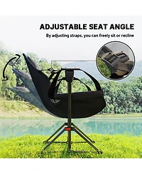 Outsunny Hammock Camping Chair Set of 2 with Adjustable Back,