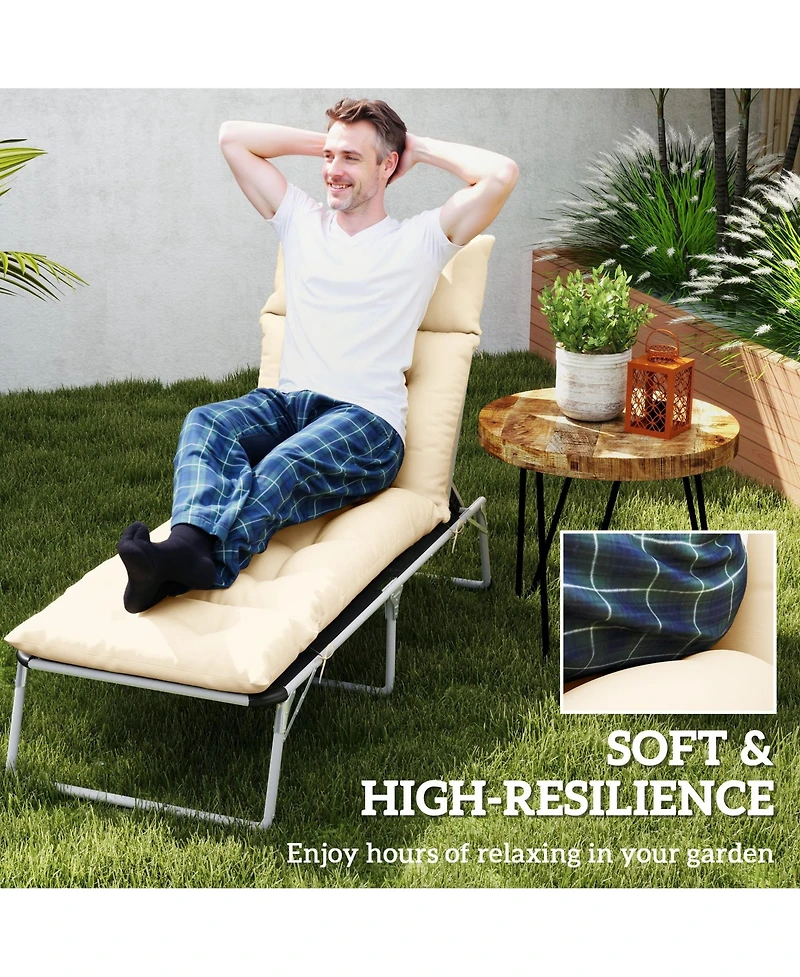 Outsunny Lounge Chair Cushion Thick Outdoor Chaise