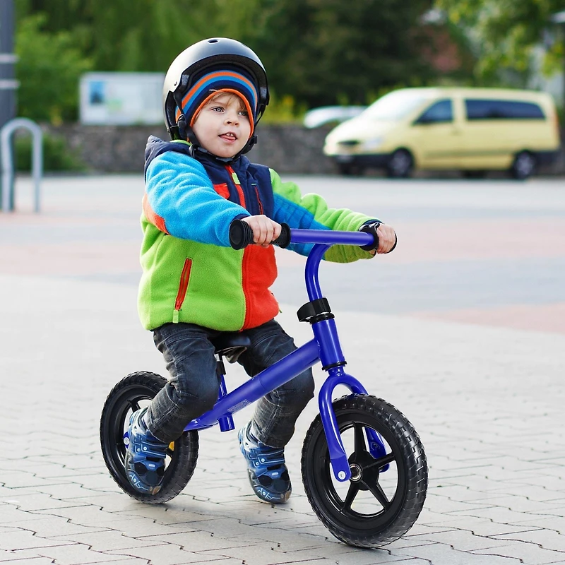 Kids No Pedal Balance Bike with Adjustable Handlebar and Seat - Blue