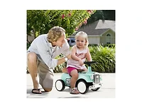 Kids Sit-to-Stand Vehicle with Working Steering Wheel and Under-Seat Storage - Green