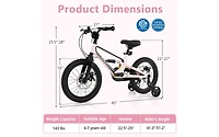 16 Inch Kids Bike Lightweight with Detachable Training Wheels for Ages 4 to 7