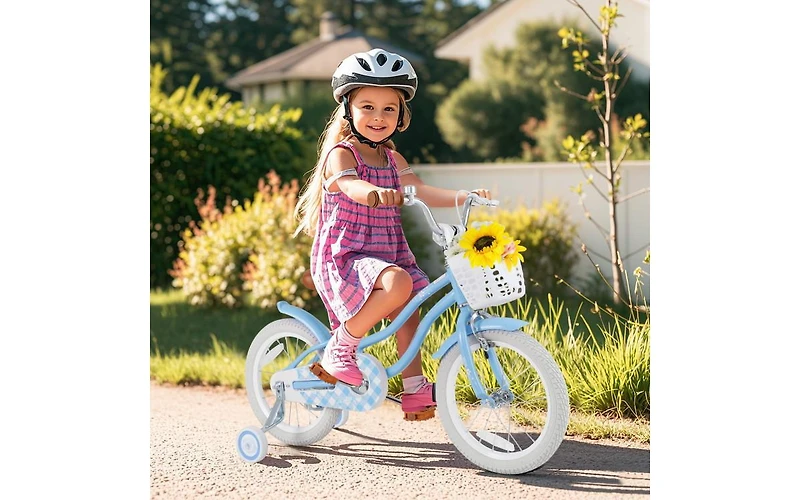 16 Inch Kids Bike with Adjustable Handlebar and Seat for Ages 4-7