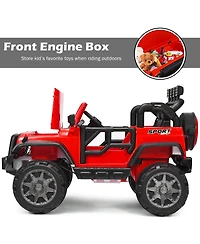 12V 2-Seater Ride-On Car Truck with Remote Control and Storage Room - Red