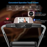 Compact Folding Treadmill with Touch Screen and App Control