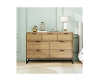 Casainc Modern Wood Storage Cabinet with 7 Drawer