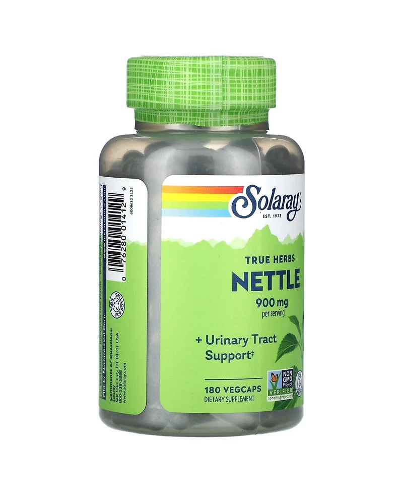 Solaray True Herbs Nettle - 180 VegCaps (450 mg per Capsule)