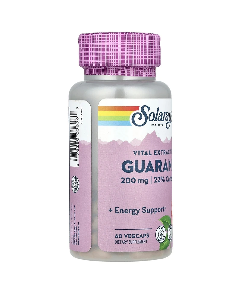 Solaray Vital Extracts Guarana - 60 Vegcaps