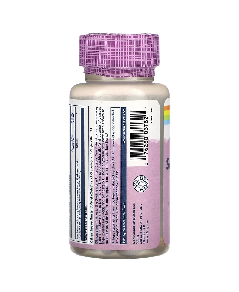 Solaray Vital Extracts Saw Palmetto 160 mg