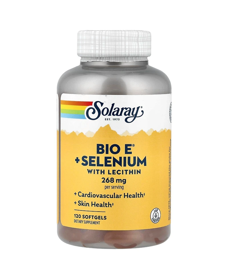 Solaray Bio E + Selenium with Lecithin - 120 Softgels