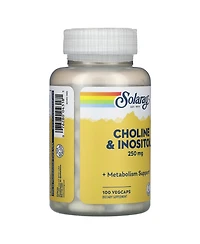 Solaray Choline & Inositol 250 mg | Two-Nutrient Combo for Healthy Fat Metabolism, Brain