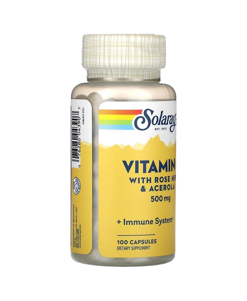 Solaray Vitamin C with Rose Hips & Acerola 500 mg