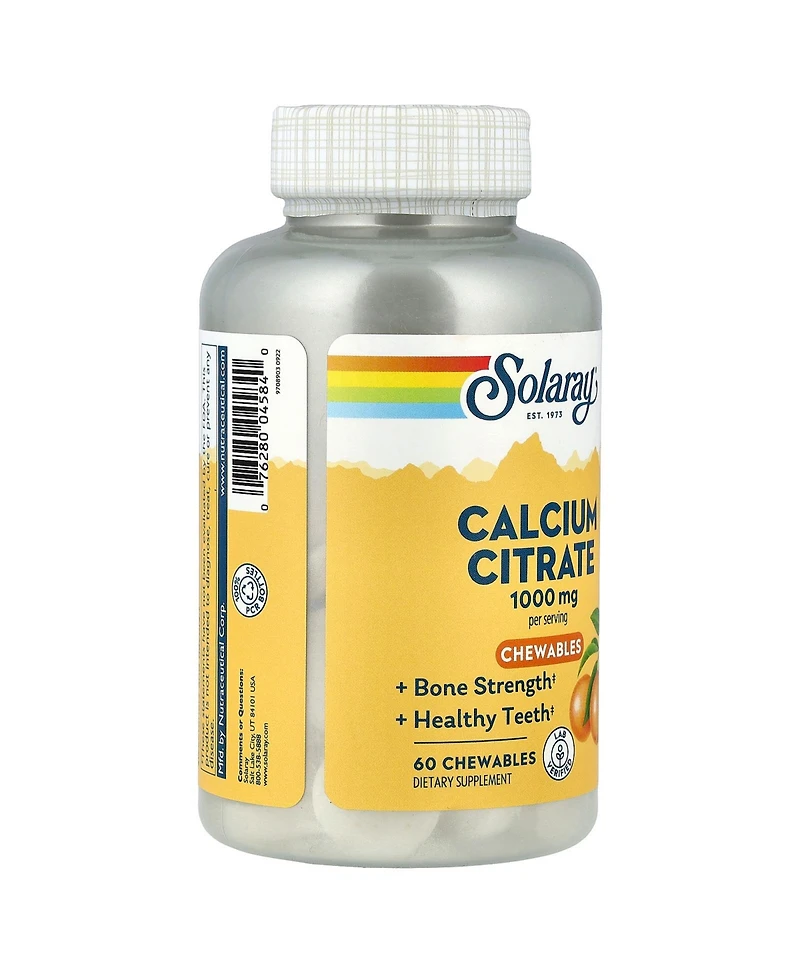 Solaray Calcium Citrate Chewables Natural Orange - 60 Chewables