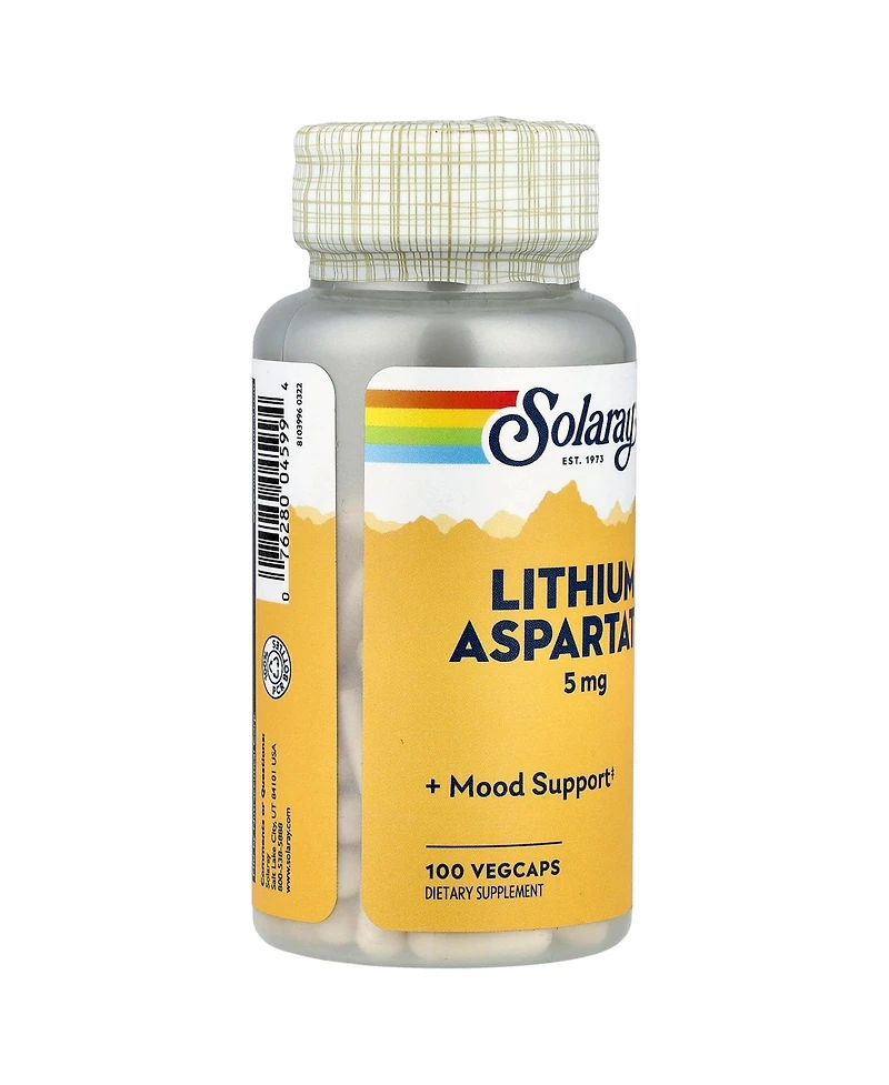 Solaray Lithium Aspartate 5 mg - 100 VegCaps
