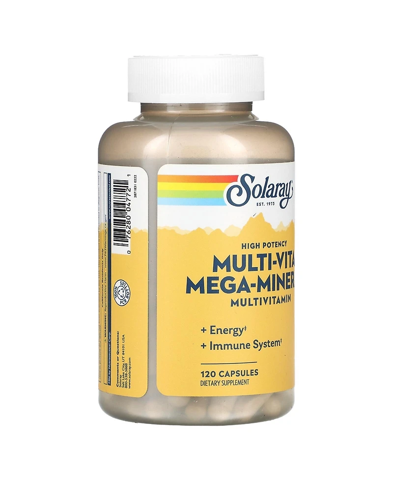 Solaray High Potency Multi-Vita Mega-Mineral Multivitamin - 120 Capsules