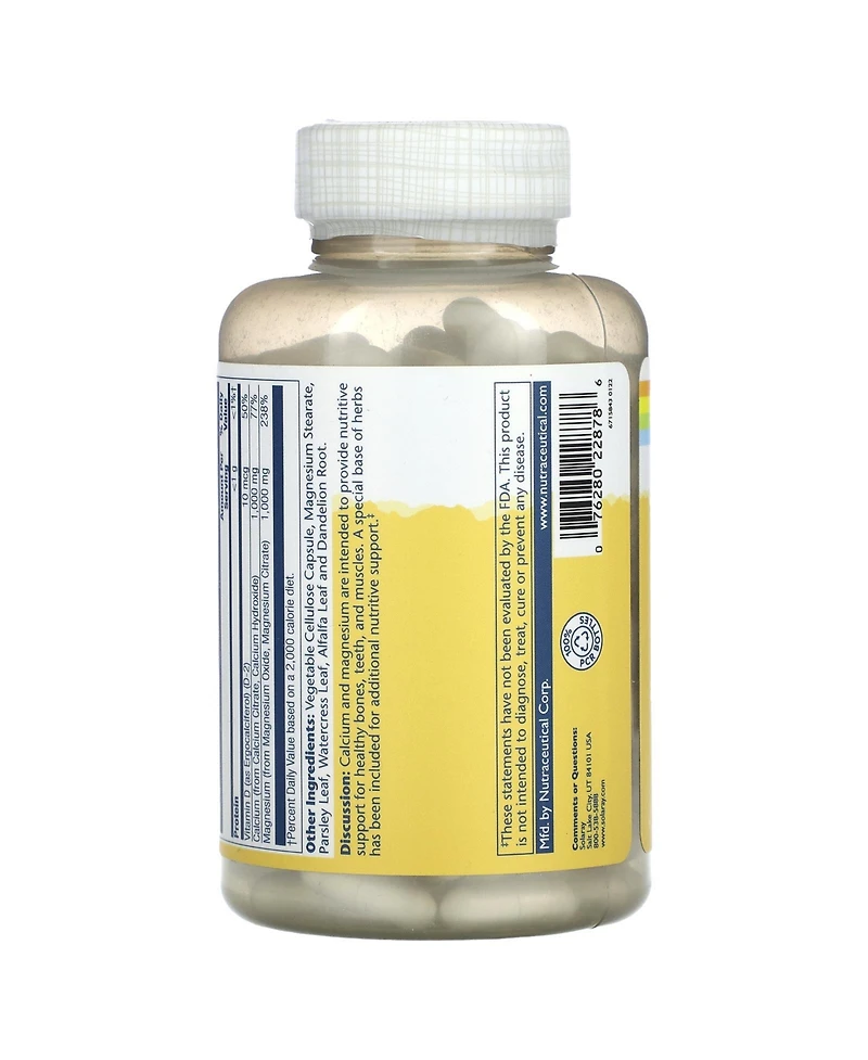 Solaray Cal-Mag Citrate with Vitamin D-2 1:1 Ratio