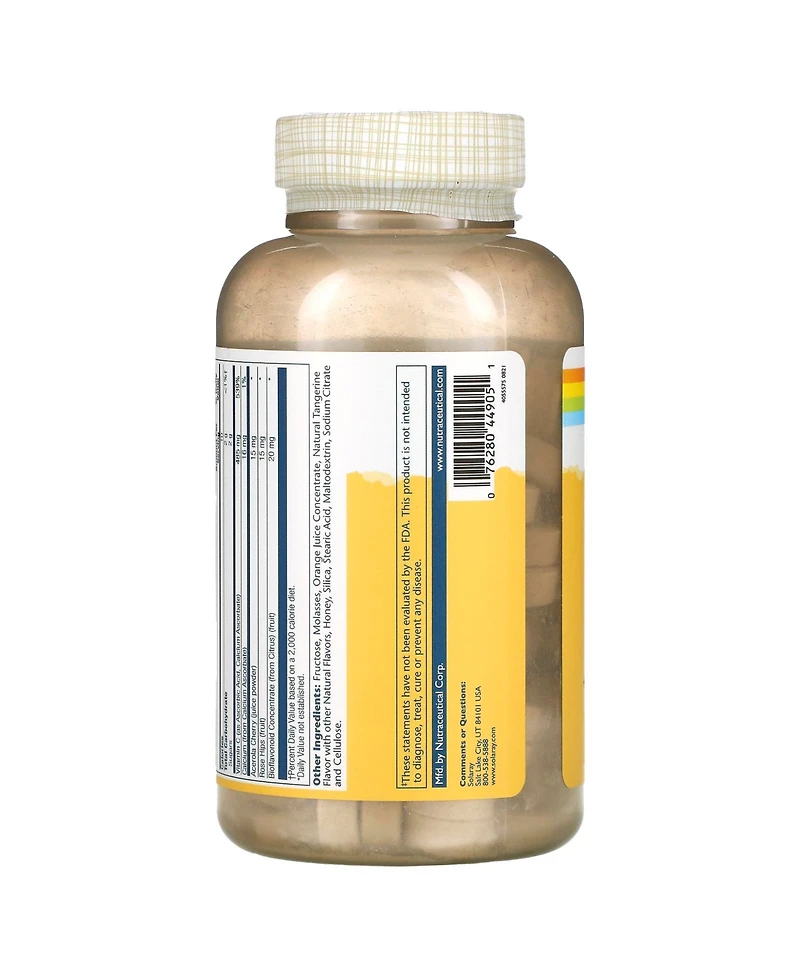 Solaray Buffered Vitamin C Chewable Natural Orange 485 mg - 100 Chewables
