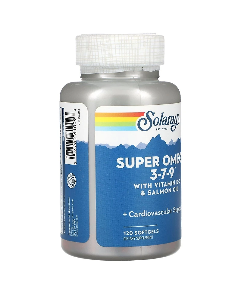 Solaray Super Omega 3-7-9 with Vitamin D-3 & Salmon Oil - 120 Softgels