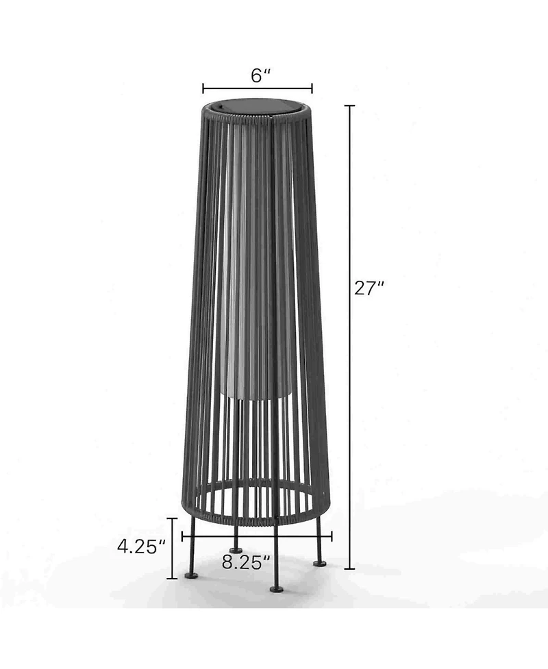 Boyel Living All-Steel Pull Rope Wicker Floor Lamp