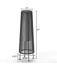 Boyel Living All-Steel Pull Rope Wicker Floor Lamp