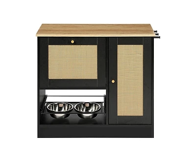 Casainc Storage Cabinets with Feeding station 2 lockers side hooks