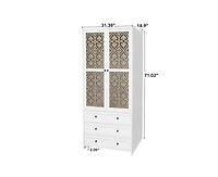Casainc Tall Cabinet with Hollow pattern 2 door 3 drawer wardrobe