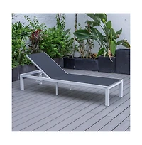 LeisureMod Marlin Patio Chaise Lounge Chair With Aluminum Frame