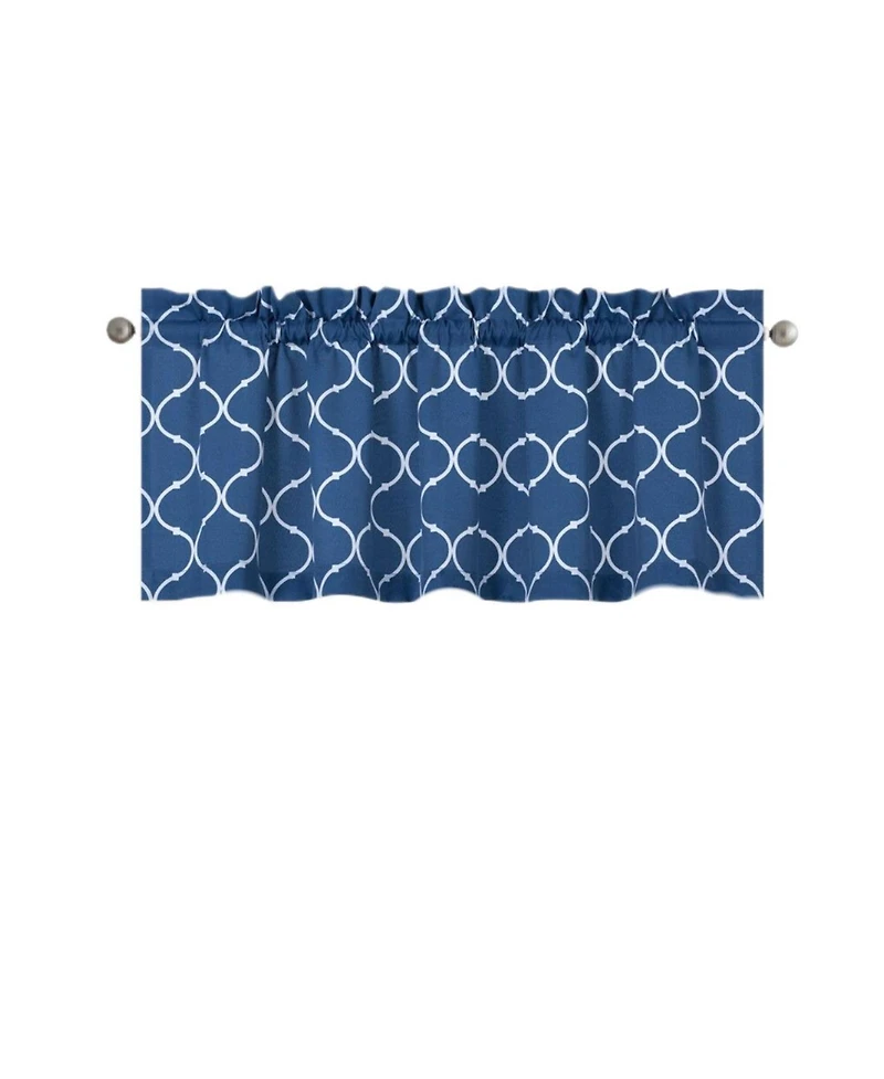 Kate Auroras Trellis Lattice Rod Pocket Valance - 56 in. W x 18 L