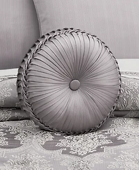 J Queen New York Mary Tufted Round Decorative Pillow, 15" x 15"