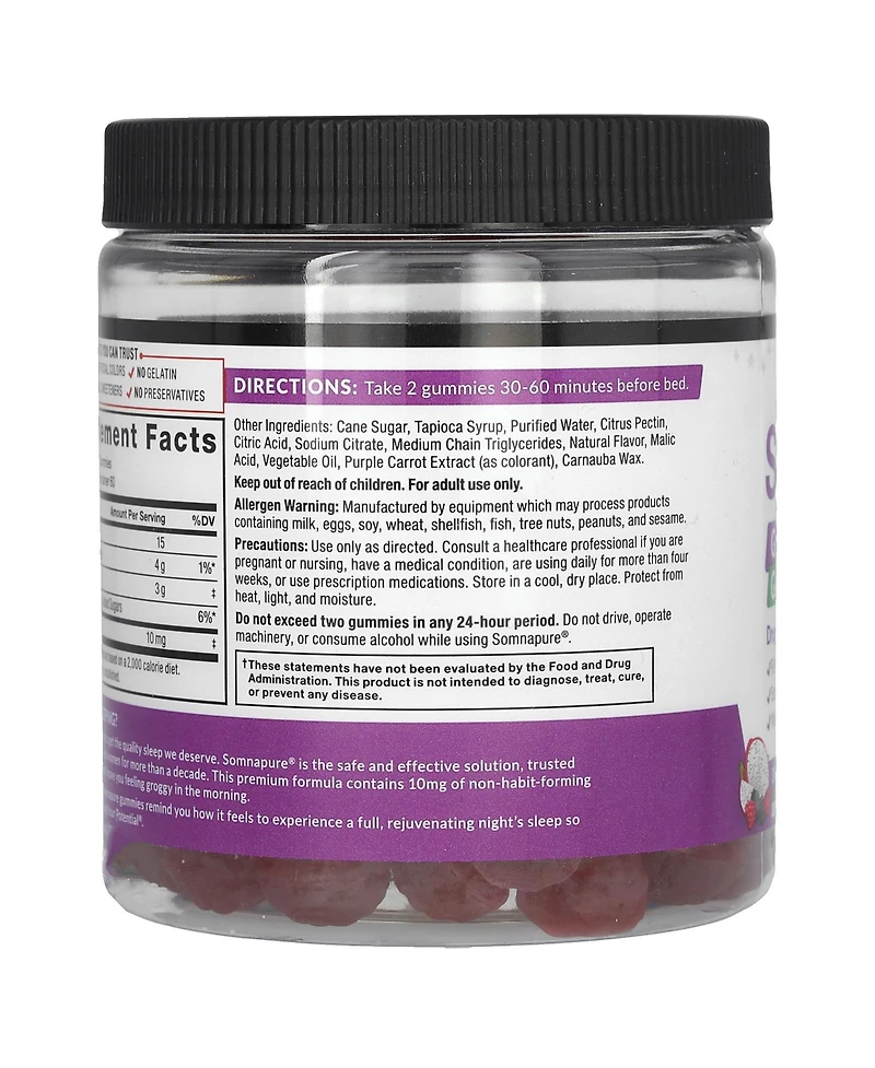 Force Factor Somnapure Great Tasting Melatonin Gummies Dream Berry
