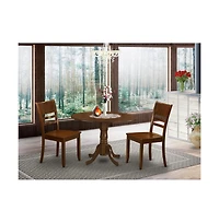 East West Furniture 3 Pc Kitchen Table with 2 drop leaves and 2Leather Dinette Chairs