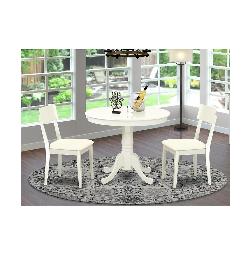 East West Furniture Dining Room Set Linen White