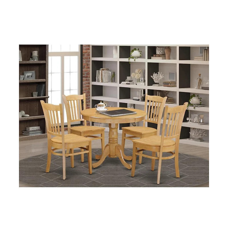 East West Furniture 5 Pc Small Kitchen Table set - Kitchen Table and 4 Dining Chairs
