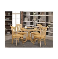 East West Furniture 5 Pc Small Kitchen Table set - Kitchen Table and 4 Dining Chairs