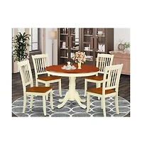 East West Furniture Dining Room Set Buttermilk & Cherry